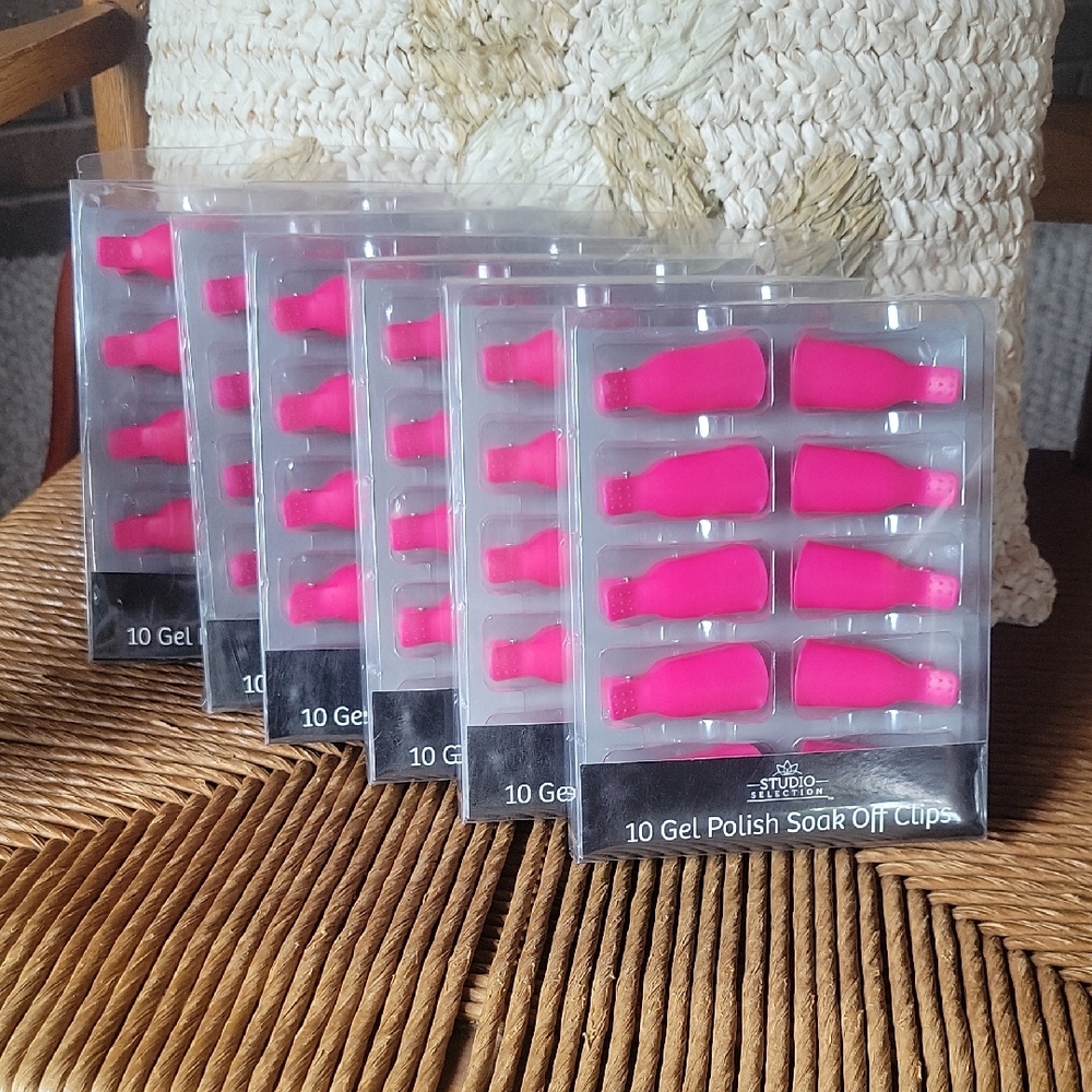 Studio Selection 10 Pink Gel Polish Soak Off Clips, lot of 6